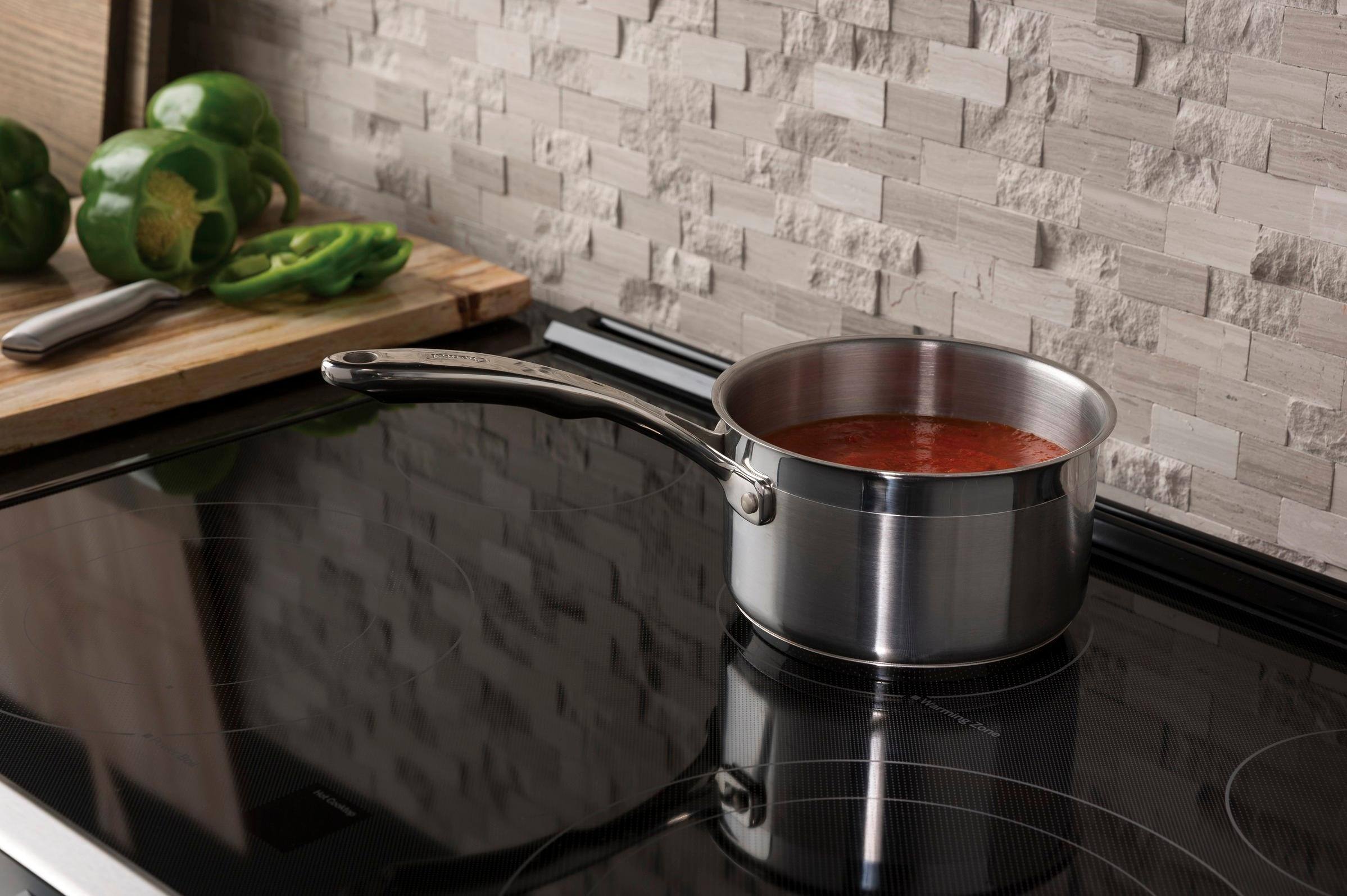 Alt View 20. GE - 5.3 Cu. Ft. Slide-In Electric Convection Range - Stainless Steel.