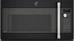 GE - Café Series 1.7 Cu. Ft. Convection Over-the-Range Microwave with Sensor Cooking - Black Slate - Front_Standard