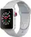 Angle. Apple - Apple Watch Series 3 (GPS + Cellular), 38mm Silver Aluminum Case with Fog Sport Band - Silver Aluminum.