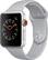 Angle. Apple - Apple Watch Series 3 (GPS + Cellular), 42mm Silver Aluminum Case with Fog Sport Band - Silver Aluminum.