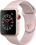 Best Buy Apple Watch Series 3 GPS Cellular 42mm Gold Aluminum Case with Pink Sand Sport Band Gold Aluminum 2017 MQK32LL A