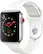 Angle. Apple - Apple Watch Series 3 (GPS + Cellular) 42mm Stainless Steel Case with Soft White Sport Band - Stainless Steel.