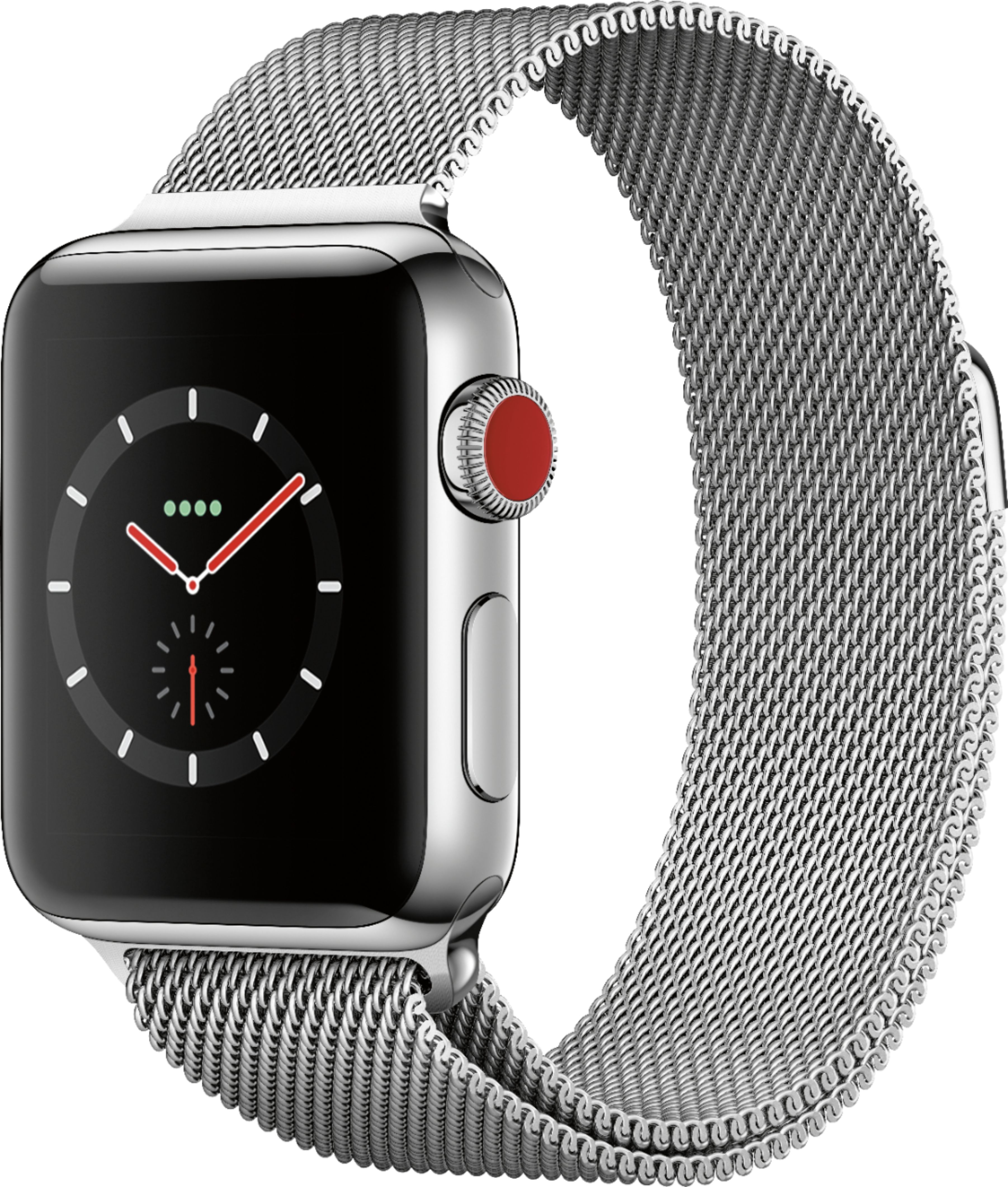 Best Buy: Apple Watch Series 3 (GPS + Cellular) 38mm Stainless ...