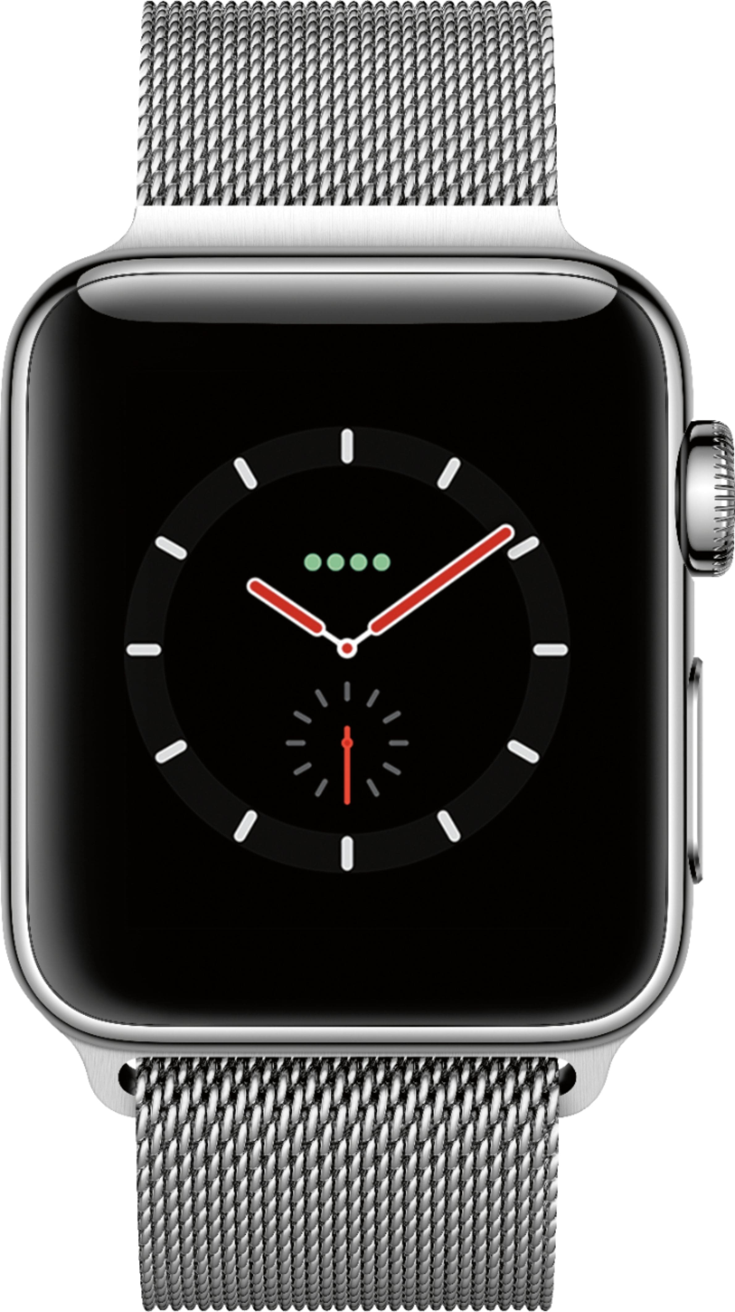 Best Buy: Apple Watch Series 3 (GPS + Cellular) 38mm Stainless ...