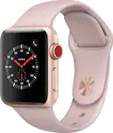 Apple Watch Series 3 GPS Cellular 38mm Gold Aluminum Case with Pink Sand Sport Band Gold Aluminum AT T 2017 MQJQ2LL A Best Buy
