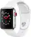 Angle. Apple - Apple Watch Series 3 (GPS + Cellular) 38mm Stainless Steel Case with Soft White Sport Band - Stainless Steel.