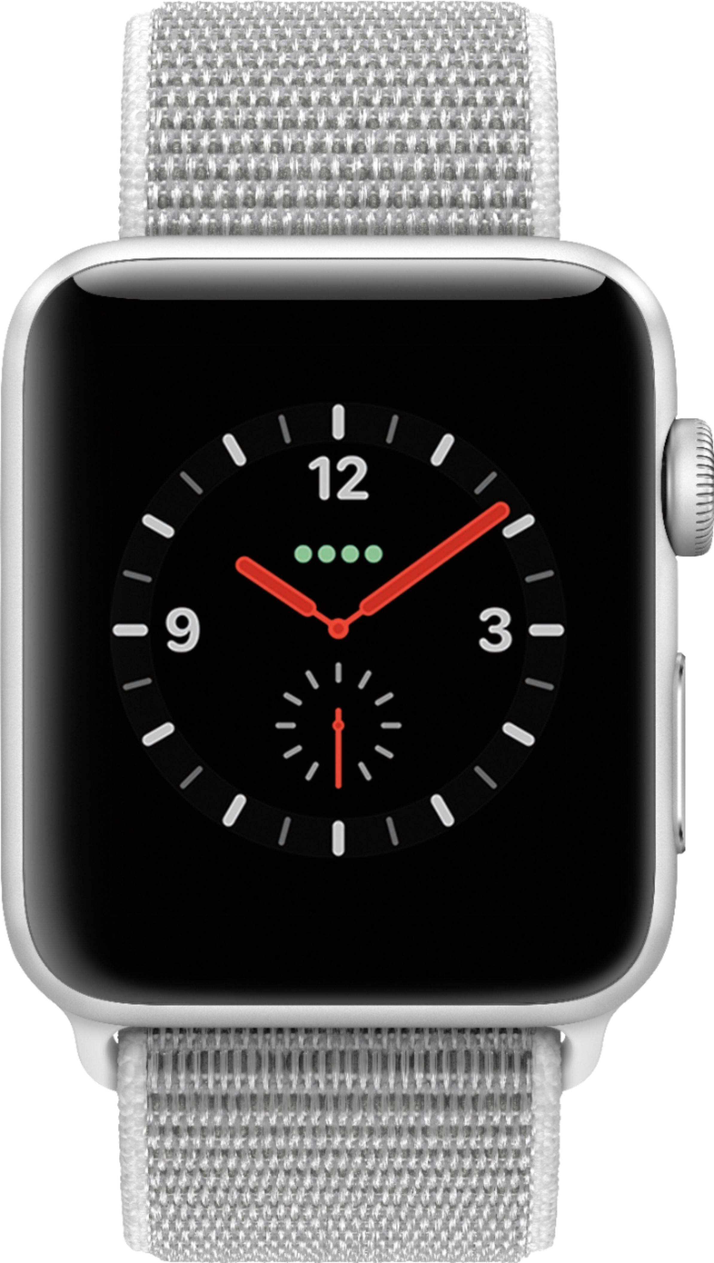 silver aluminum case with seashell sport loop