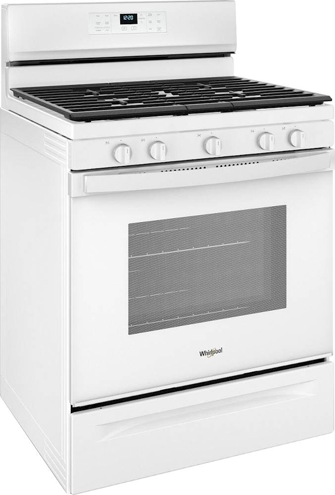 Angle. Whirlpool - 5.0 Cu. Ft. Self-Cleaning Freestanding Gas Convection Range.