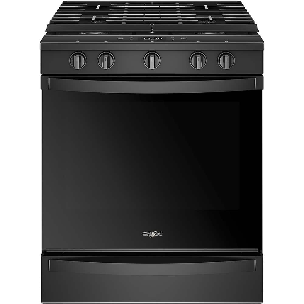 Best Buy Whirlpool 5 8 Cu Ft Self Cleaning Slide In Gas Convection Range Black Weg750h0hb