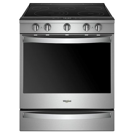Whirlpool - 6.4 Cu. Ft. Slide-In Electric Convection Range with Self-Cleaning with Air Fry with Connection - Stainless Steel
