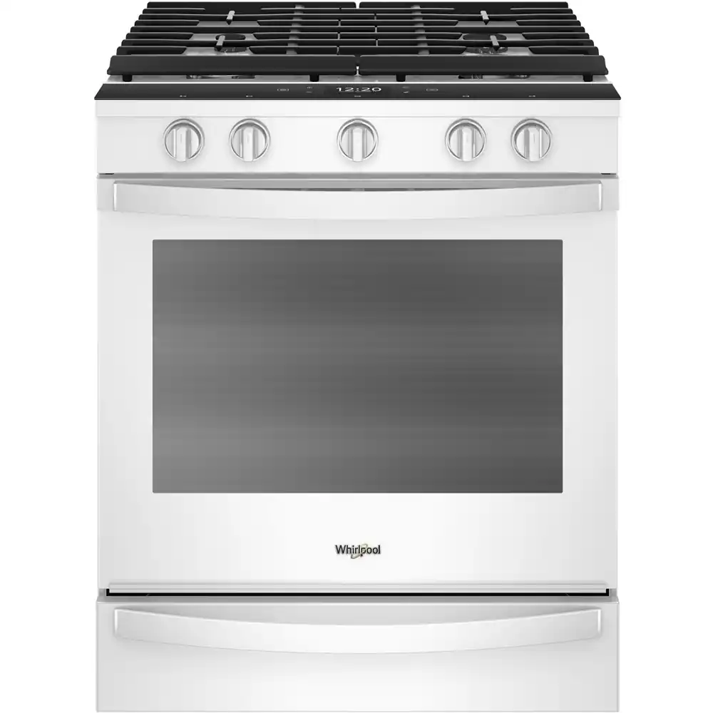 Whirlpool - 5.8 Cu. Ft. Slide-In Gas Convection Range with Self-Cleaning with Air Fry with Connection - White