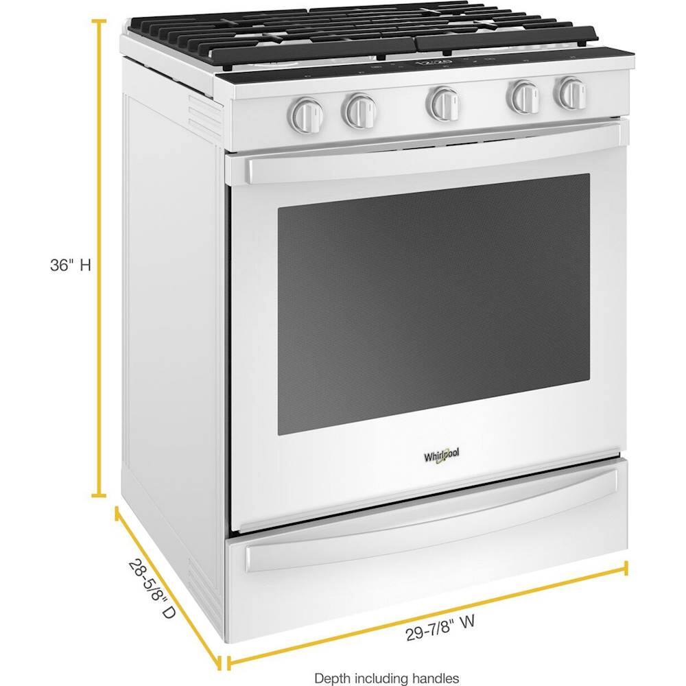 Alt View 11. Whirlpool - 5.8 Cu. Ft. Slide-In Gas Convection Range with Self-Cleaning with Air Fry with Connection - White.