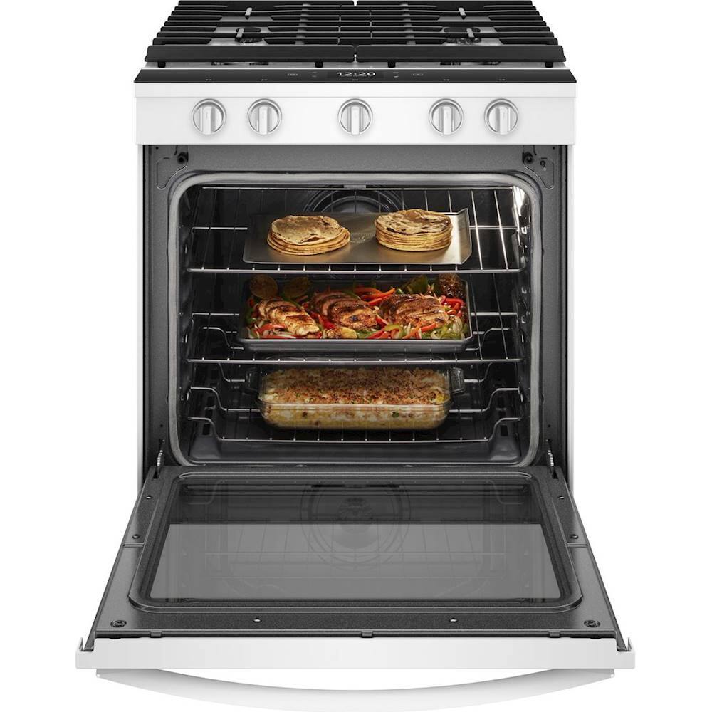 Alt View 13. Whirlpool - 5.8 Cu. Ft. Slide-In Gas Convection Range with Self-Cleaning with Air Fry with Connection - White.