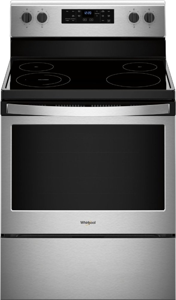 Whirlpool - 5.3 Cu. Ft. Self-Cleaning Freestanding Electric Range - Stainless steel - Front_Zoom