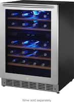 Insignia™ - 44-Bottle Built-In Wine Refrigerator - Stainless steel - Front_Zoom