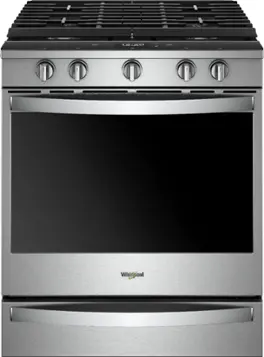 Whirlpool - 5.8 Cu. Ft. Slide-In Gas Convection Range with Self-Cleaning with Air Fry with Connection - Stainless Steel