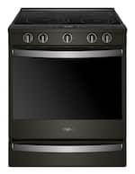Whirlpool - 6.4 Cu. Ft. Self-Cleaning Slide-In Electric Convection Range - Black stainless steel - Front_Standard