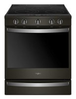 Whirlpool - 6.4 Cu. Ft. Slide-In Electric Convection Range with Self-Cleaning with Air Fry with Connection - Black Stainless Steel - Front_Zoom