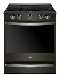 Whirlpool - 6.4 Cu. Ft. Slide-In Electric Convection Range with Self-Cleaning with Air Fry with Connection - Black Stainless Steel - Front_Zoom