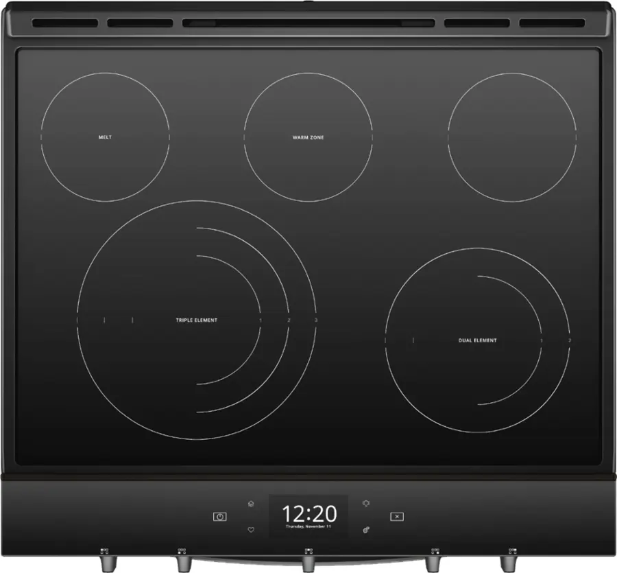 Alt View 13. Whirlpool - 6.4 Cu. Ft. Slide-In Electric Convection Range with Self-Cleaning with Air Fry with Connection - Black Stainless Steel.