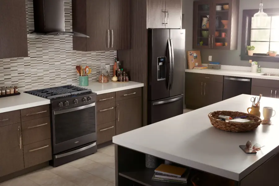 Alt View 14. Whirlpool - 6.4 Cu. Ft. Slide-In Electric Convection Range with Self-Cleaning with Air Fry with Connection - Black Stainless Steel.