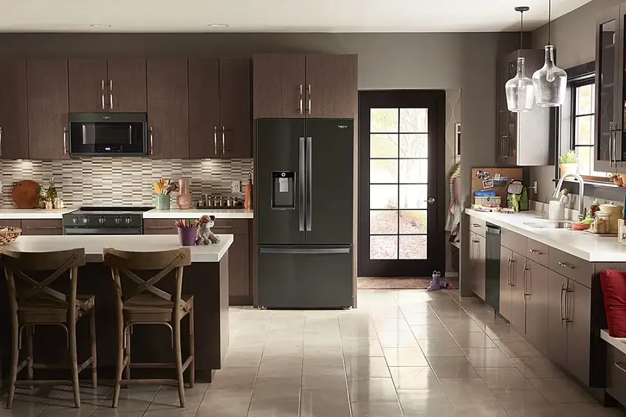 Alt View 19. Whirlpool - 6.4 Cu. Ft. Slide-In Electric Convection Range with Self-Cleaning with Air Fry with Connection - Black Stainless Steel.