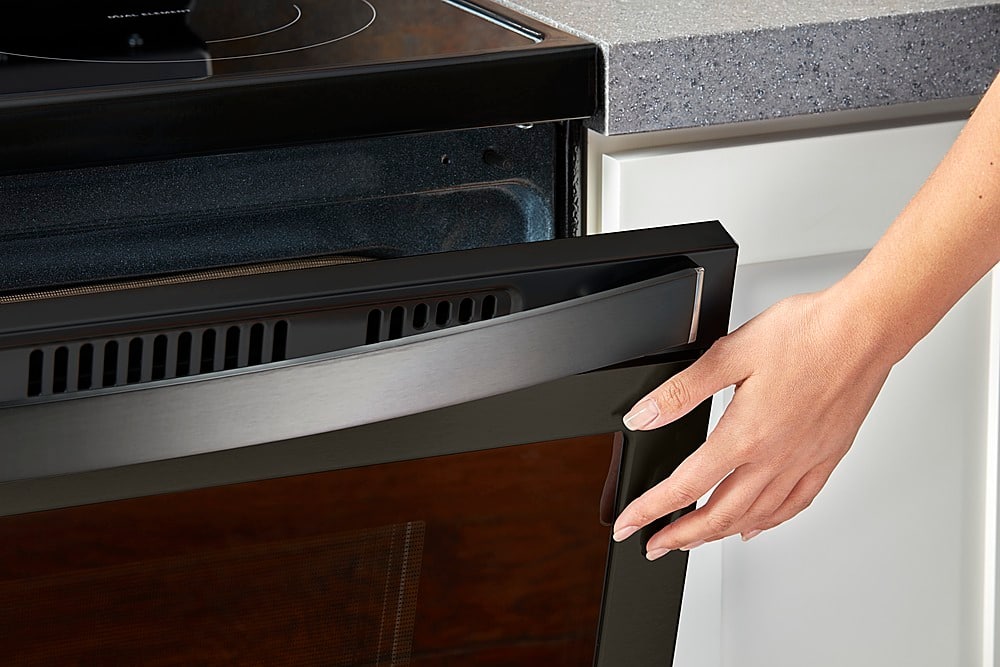 Alt View 15. Whirlpool - 5.3 Cu. Ft. Freestanding Electric Convection Range with Self-High Heat Cleaning Method - Black Stainless Steel.