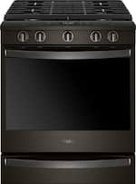Whirlpool - 5.8 Cu. Ft. Self-Cleaning Slide-In Gas Convection Range - Black stainless steel - Front_Standard