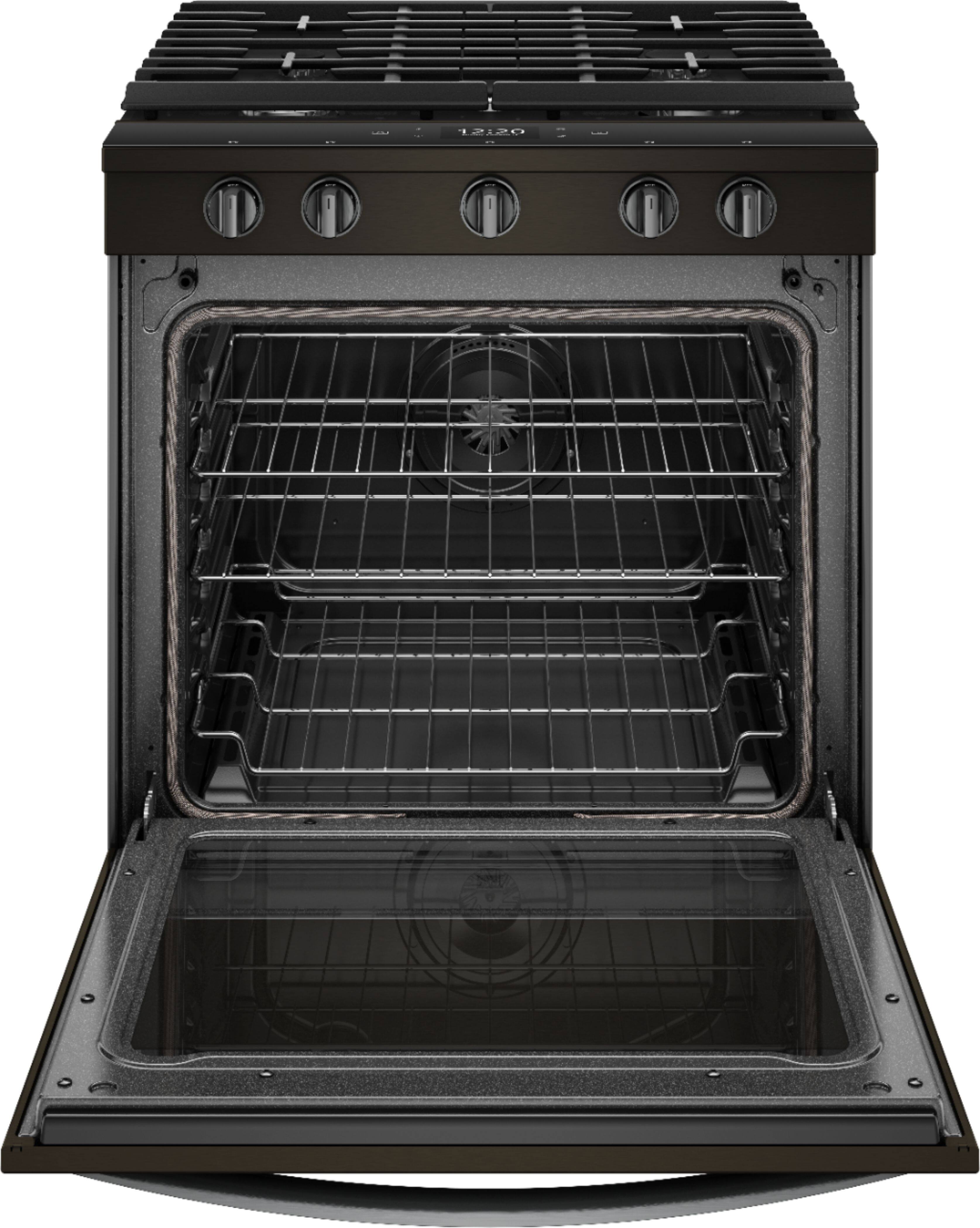 Alt View 12. Whirlpool - 5.8 Cu. Ft. Slide-In Gas Convection Range with Self-Cleaning with Air Fry with Connection - Black Stainless Steel.