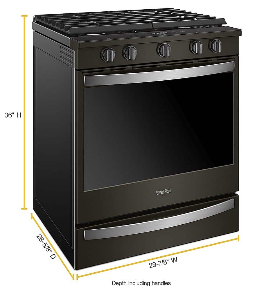 Alt View 16. Whirlpool - 5.8 Cu. Ft. Slide-In Gas Convection Range with Self-Cleaning with Air Fry with Connection - Black Stainless Steel.
