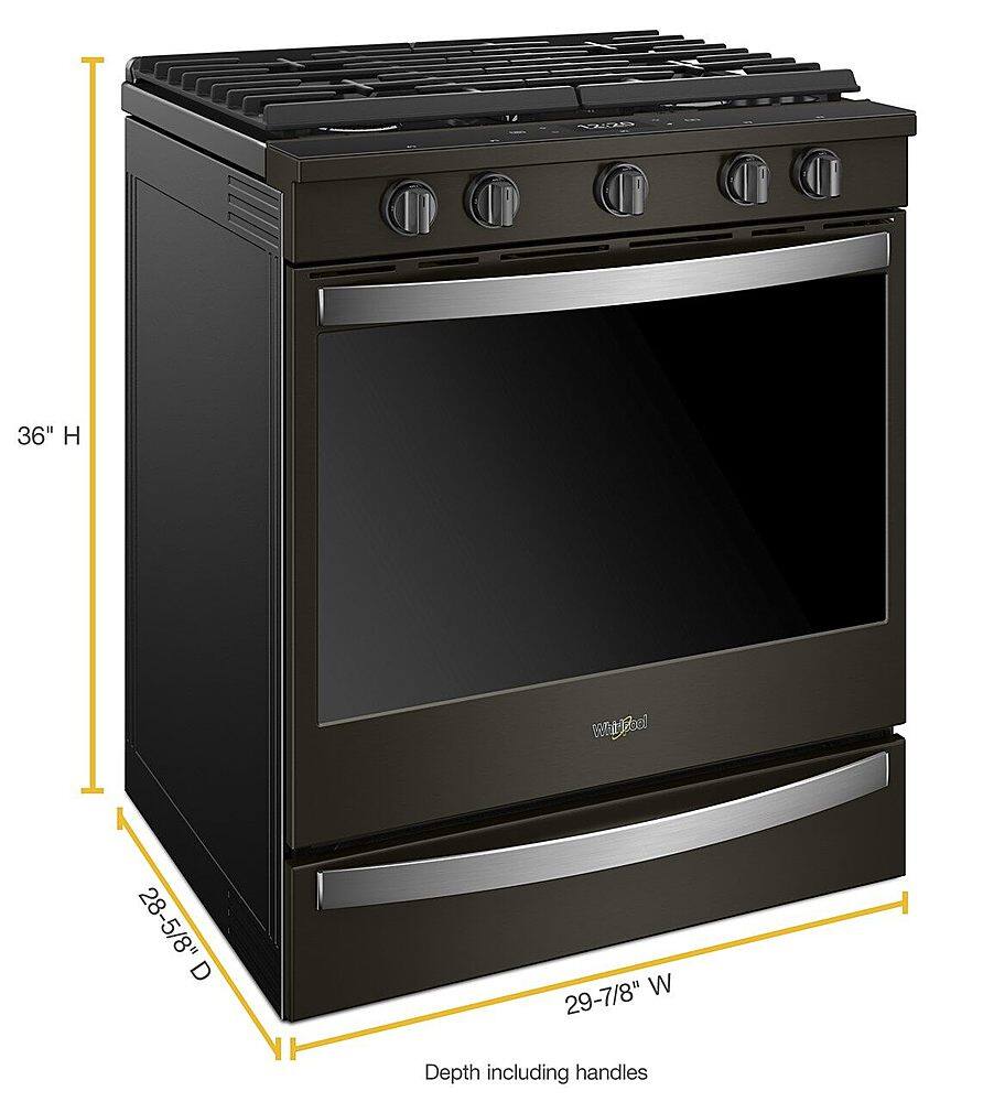 Alt View 16. Whirlpool - 5.8 Cu. Ft. Slide-In Gas Convection Range with Self-Cleaning with Air Fry with Connection - Black Stainless Steel.