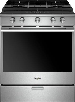Front. Whirlpool - 5.8 Cu. Ft. Self-Cleaning Slide-In Gas Convection Range - Stainless Steel.
