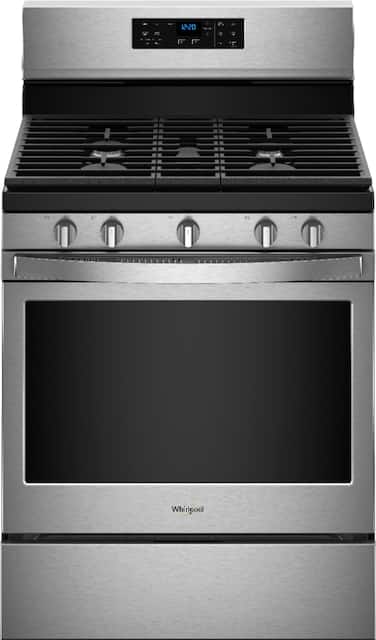 Whirlpool 5 0 Cu Ft Self Cleaning Freestanding Gas Convection Range Stainless Steel Wfg550s0hz Best Buy
