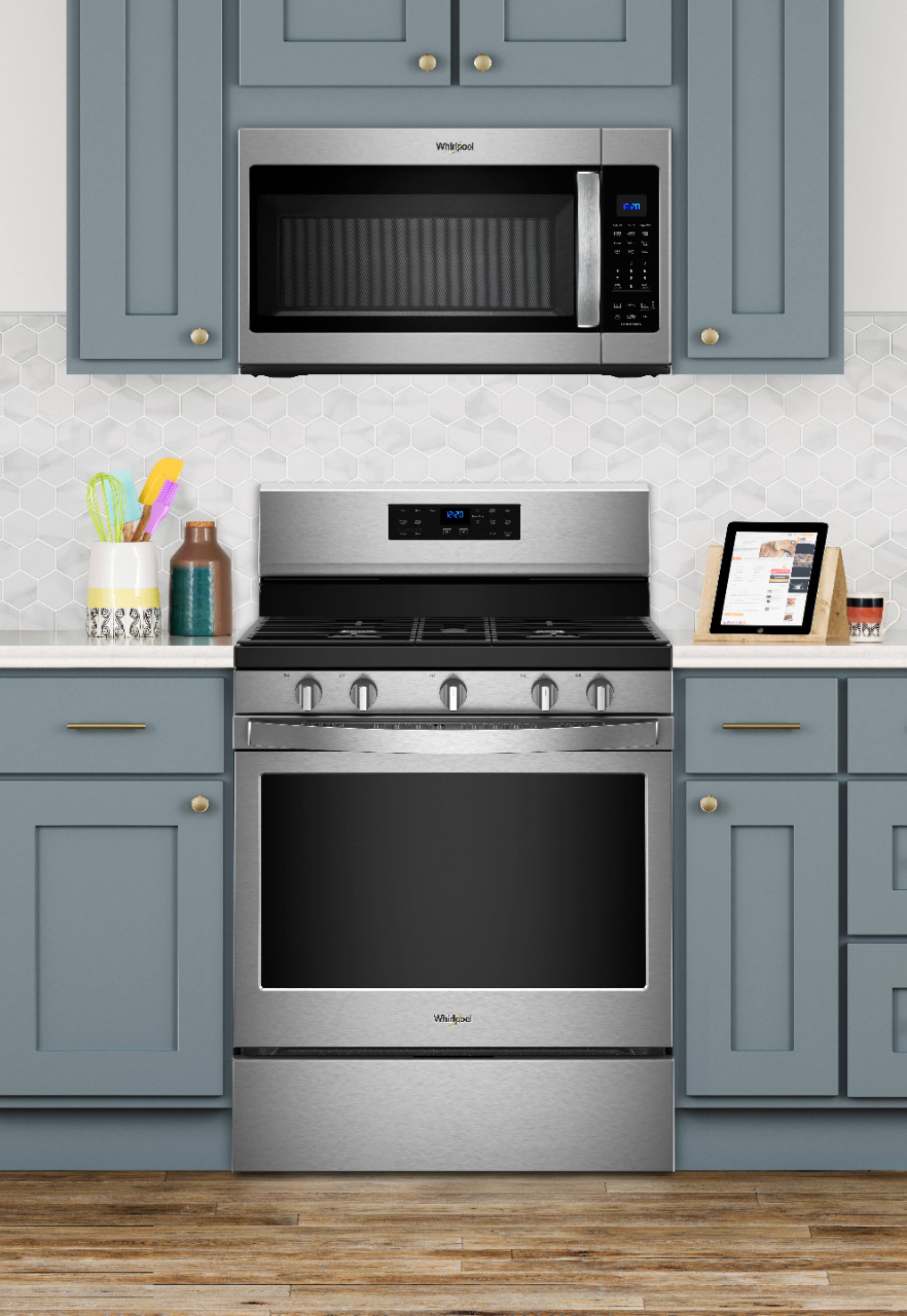 Alt View 20. Whirlpool - 5.0 Cu. Ft. Self-Cleaning Freestanding Gas Convection Range - Stainless Steel.