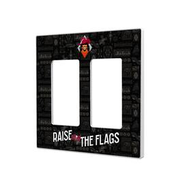 Keyscaper - Tampa Bay Buccaneers 2024 Illustrated Limited Edition Double Rocker Light Switch Plate - White