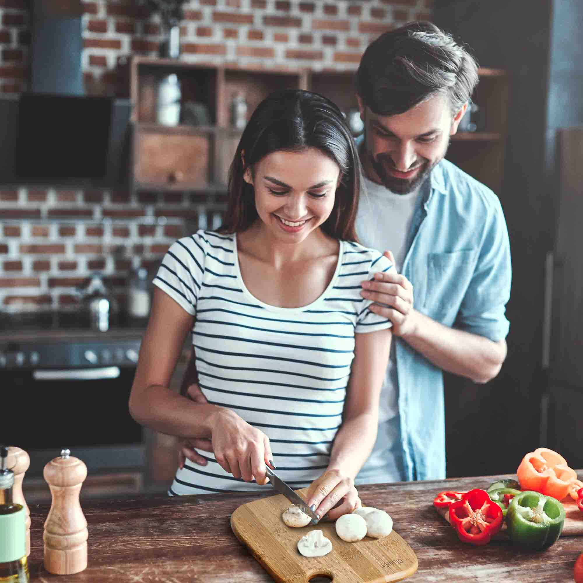 Alt View 2. BlauKe - Wooden Cutting Boards for Kitchen - Bamboo Chopping Board Set of 3 - Beige.