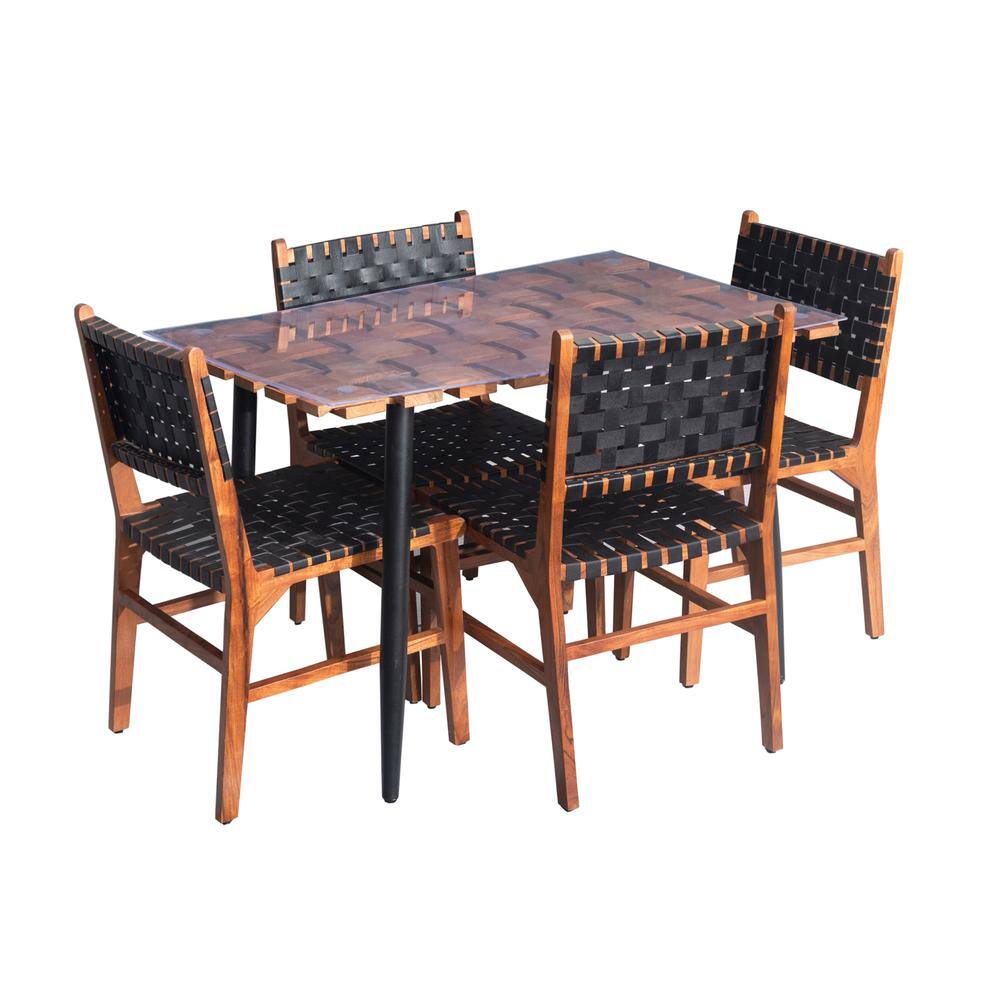 Alt View 3. Carolina Chair & Table - Waverly Dining Table - Honey Gold/Black - Gold.