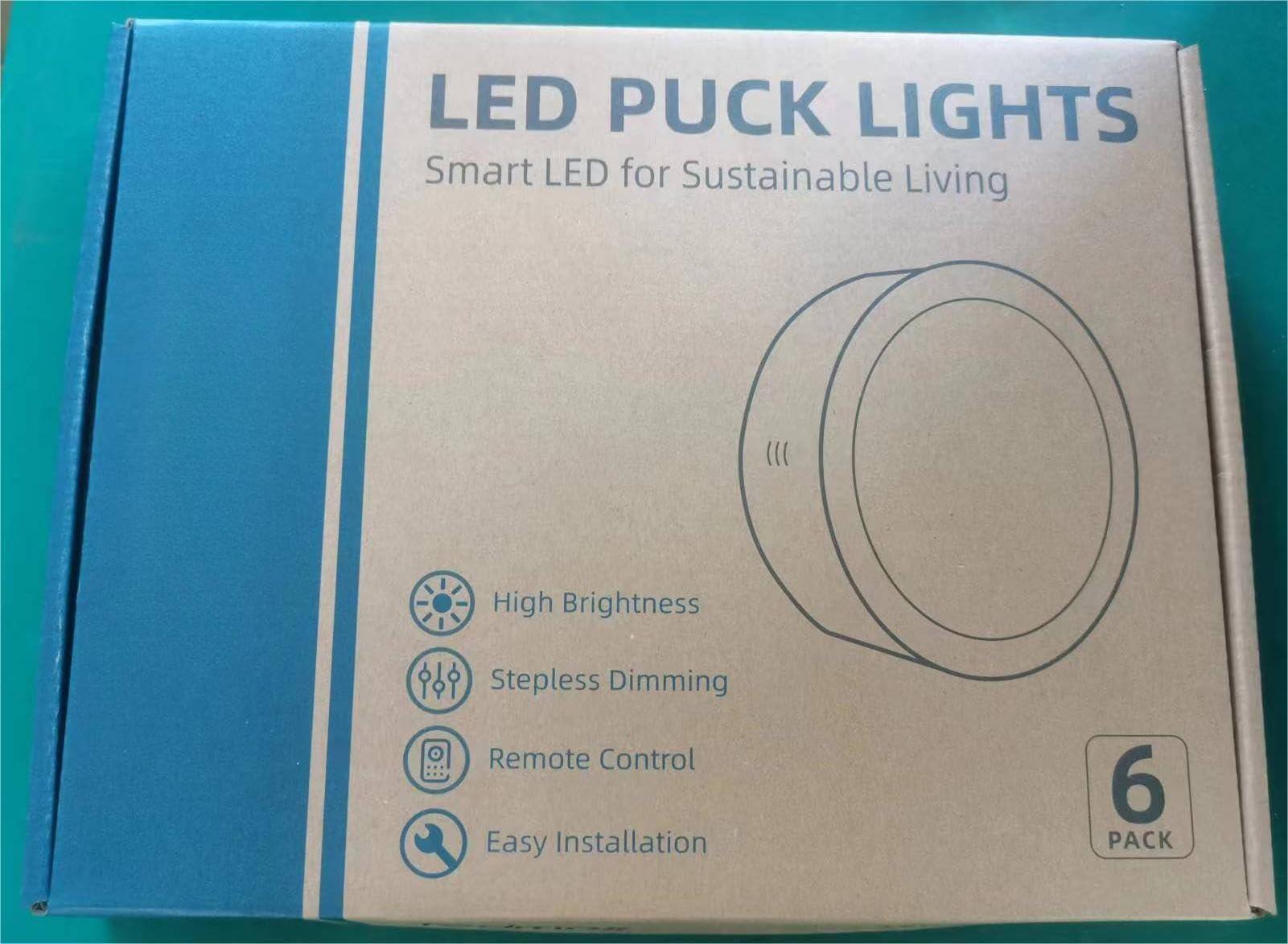 LED PUCK LIGHTS  
Smart LED for Sustainable Living  

- High Brightness  
- Stepless Dimming  
- Remote Control  
- Easy Installation  

6 PACK