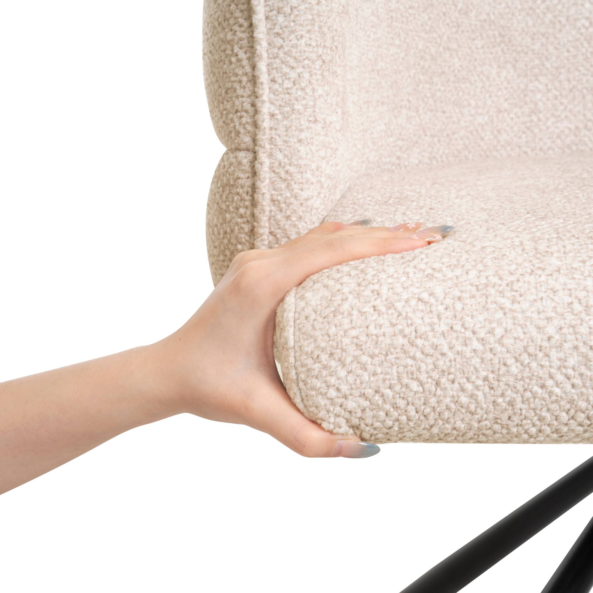 Alt View 9. GOODSILO - Modern Swivel Dining Chairs Set of 2 with Thickened Cushion and Metal Base for Home Office Living Room - Beige.