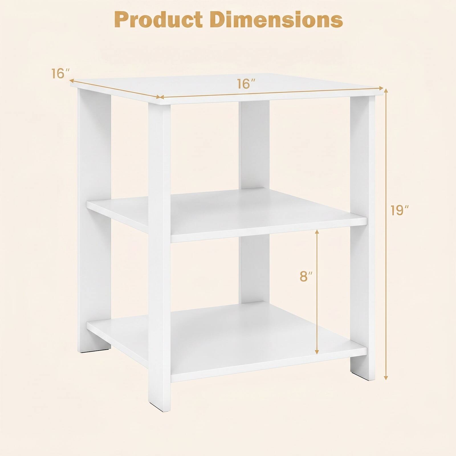 Product Dimensions: 16" x 16" x 19" x 8"