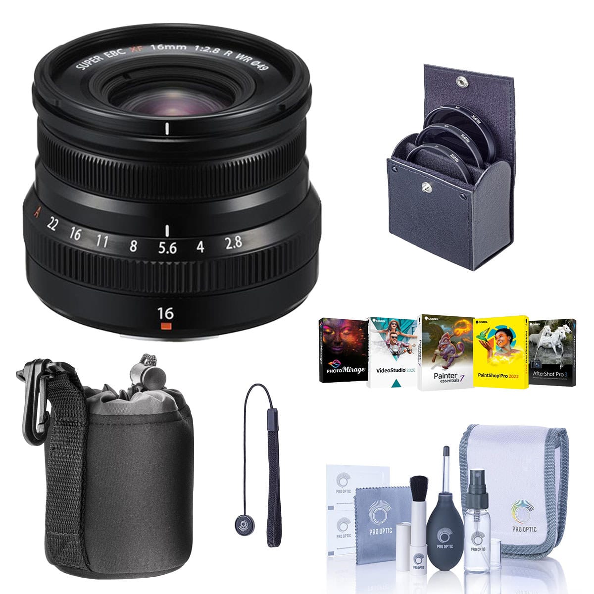 Bundle - Fujifilm - XF 16mm f/2.8 R WR Lens, with Free PC Software Accessories Kit