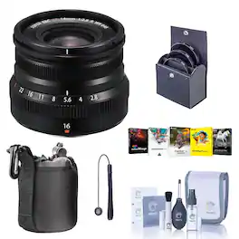 Bundle - Fujifilm - XF 16mm f/2.8 R WR Lens, with Free PC Software Accessories Kit