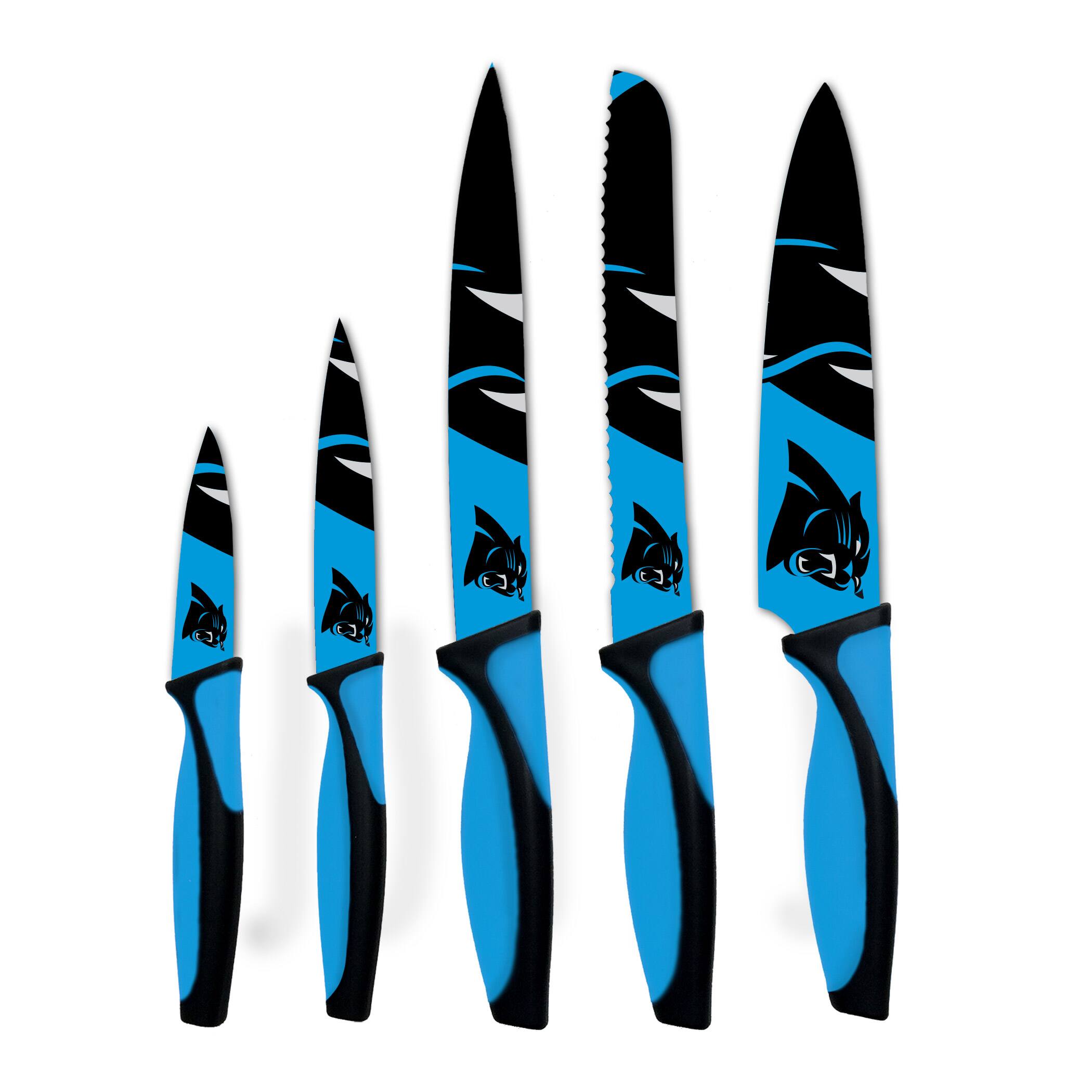 Alt View 1. Woodrow - Carolina Panthers 5-Piece Stainless Steel Cutlery Knife Set - Multicolor.