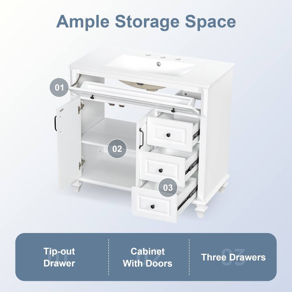 Ample Storage Space

01
02
03

Tip-out Drawer
Cabinet With Doors
Three Drawers