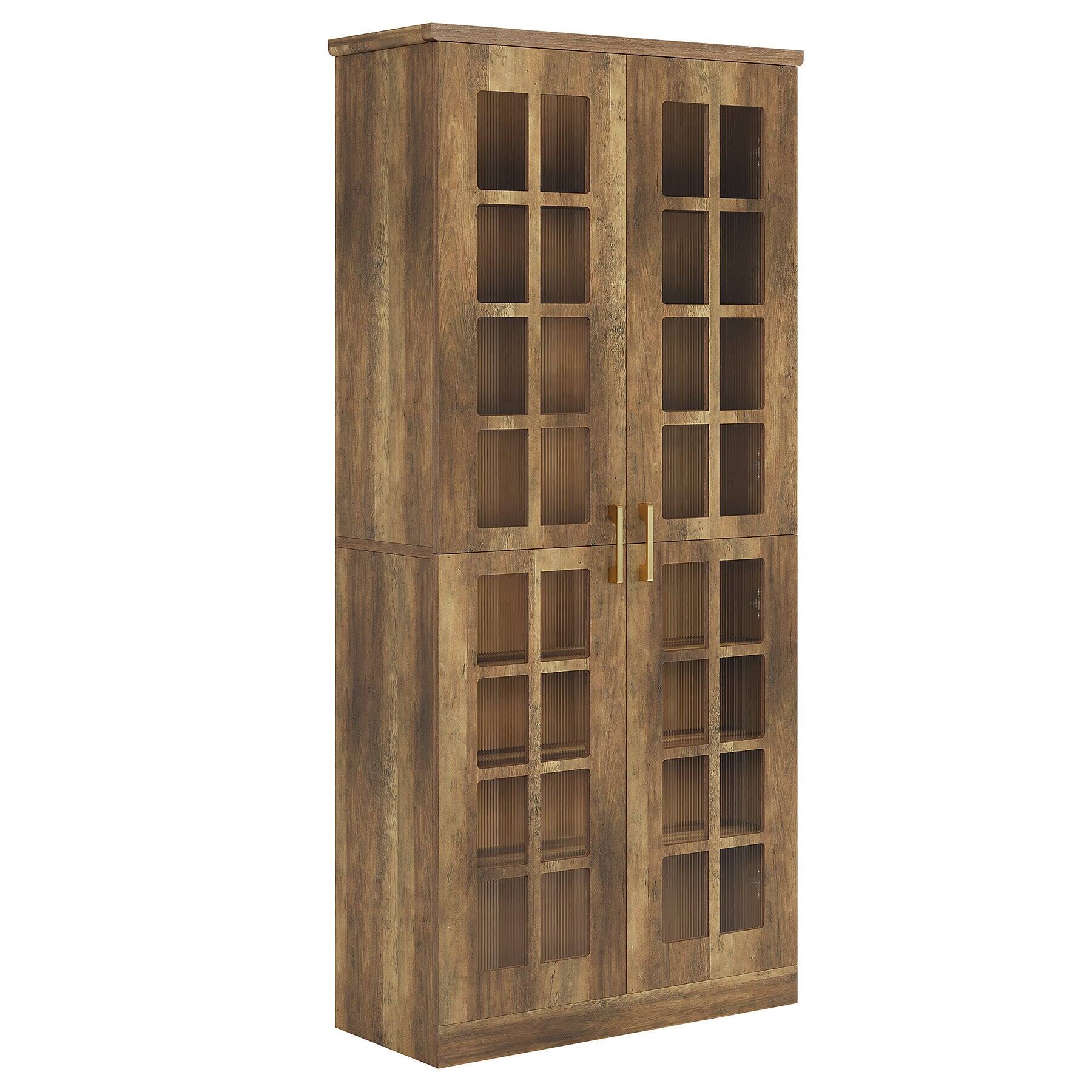 Alt View 4. Tribesigns - Office Storage Cabinet, For Everyday Organization in Workspaces and Office Reception Areas - Brown.