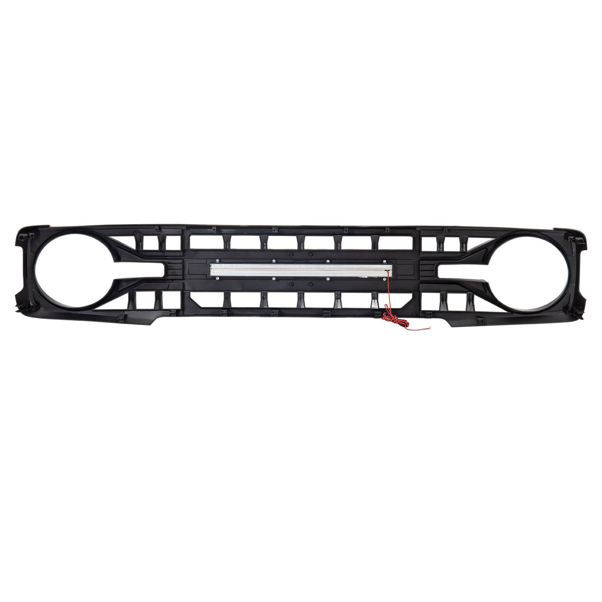 Alt View 8. AMERICAN MODIFIED - AMERICAN MODIFIED Armor Grille for 2021-2024 Ford Bronco with Off-Road Lights - Matte Black.