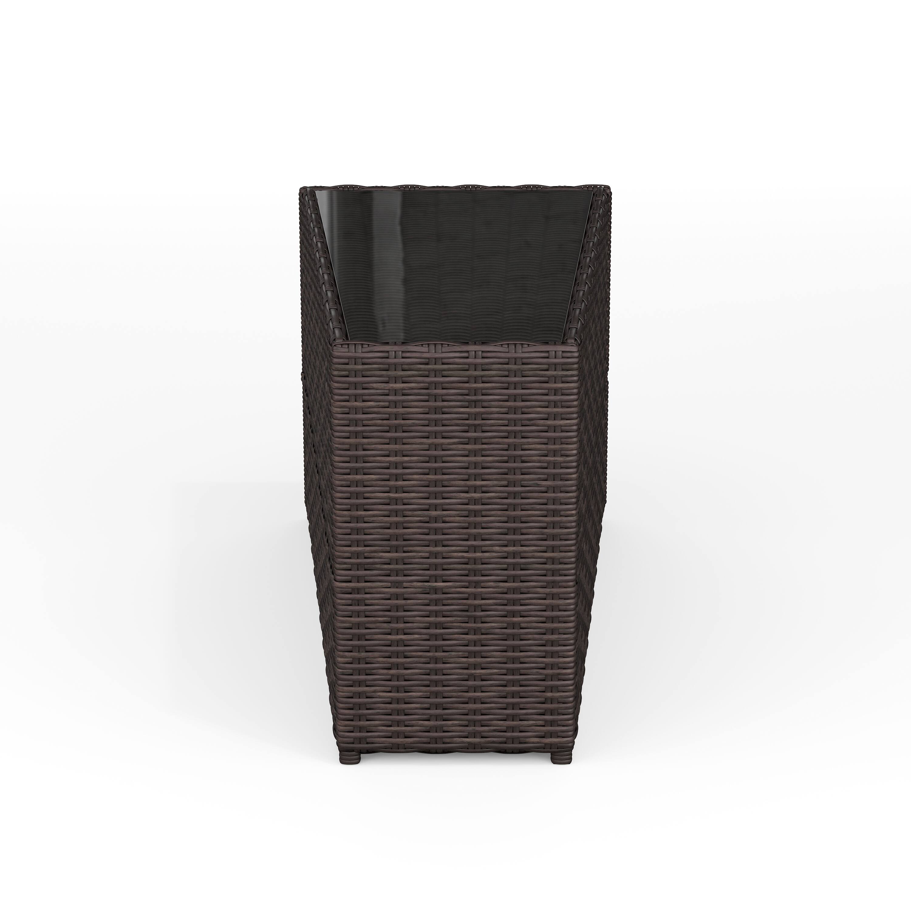 Alt View 10. Martha Stewart - Bedford Outdoor Rattan Wicker Patio Side Table with Inset Tempered Glass Top - Brown.