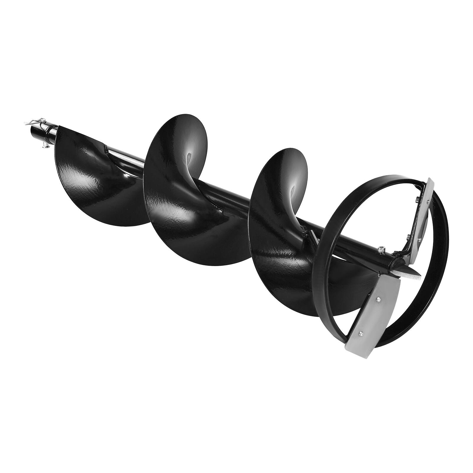 Alt View 5. VEVOR - Ice Auger Drill Bit, 8" Dia. High-Strength Steel Ice Fishing Augers, Weather-Resistant Spiral Drill Bits Replacement - Black.