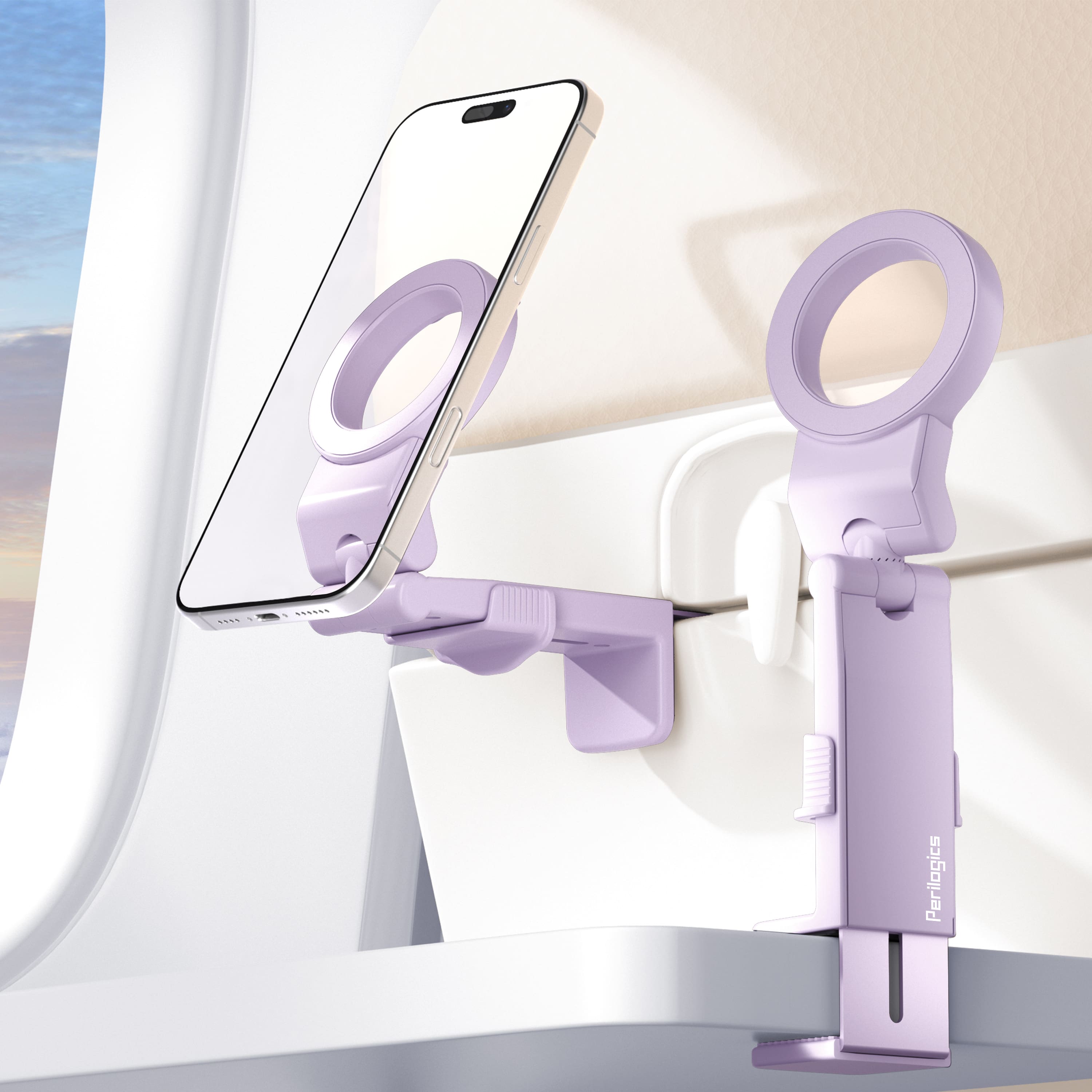 Photos - Holder / Car Charger A&D Perilogics - Universal Airplane Travel Phone Holder with MagSafe. Phone Mount for Video Calls, Content Creation and Everyday 