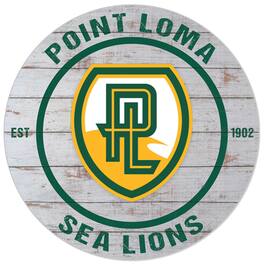 Jardine - Point Loma Sea Lions 20'' x 20'' Indoor/Outdoor Weathered Circle Sign - White